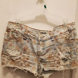 Floral Jean Shorts